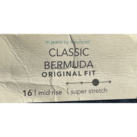 M Jeans By Maurices Womens Classic Bermuda Shorts 16 Original Fit Mid Rise Super - Picture 4 of 5